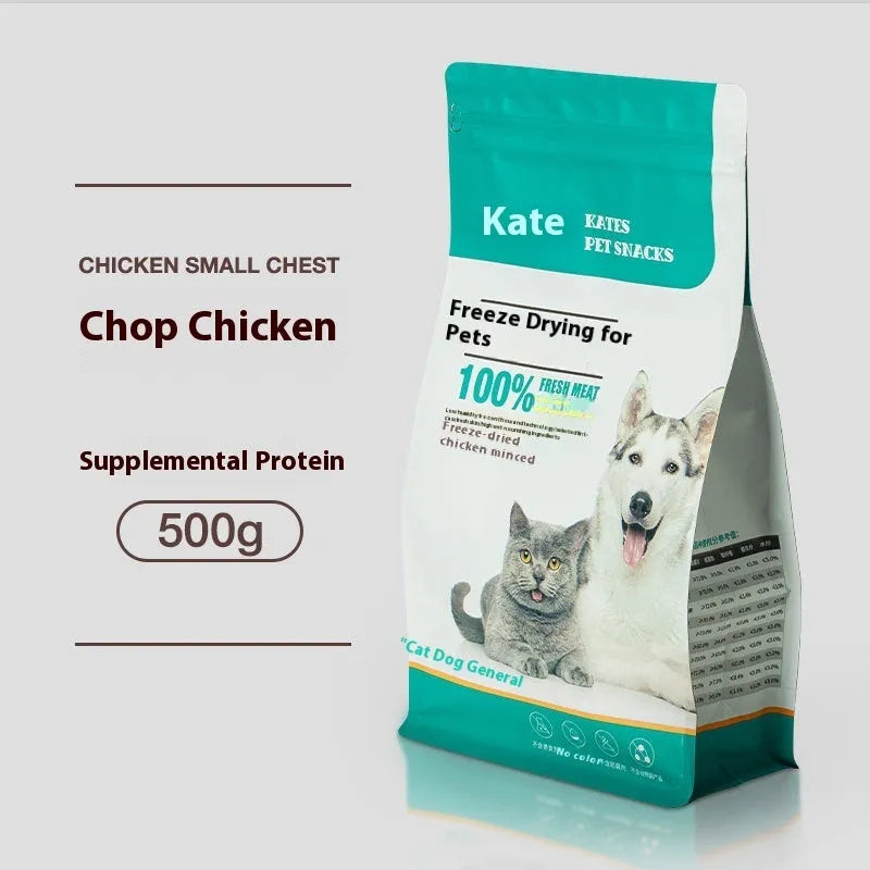 500g chicken freeze-dried cat snacks in bag or can packaging without grain content