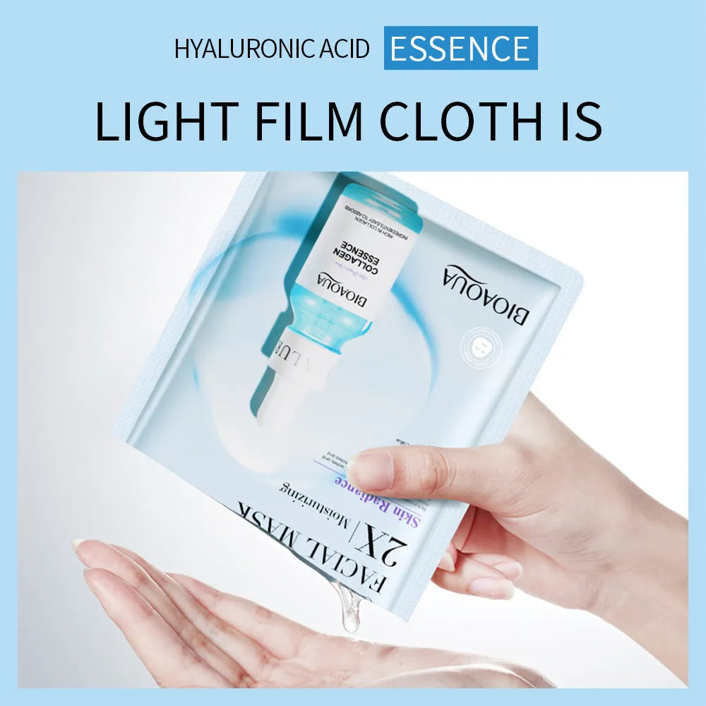White collagen face sheet mask with 30g gel content for facial application