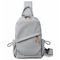 Men's black polyester crossbody bag with waterproof material and minimalist design