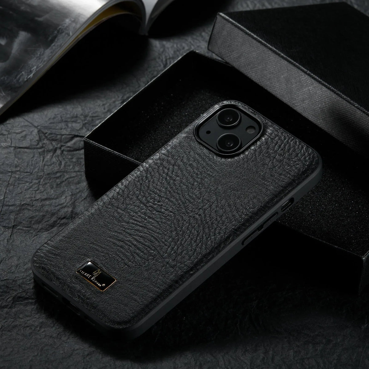 Black PU leather all-inclusive phone case for Samsung Galaxy S21 S22 S23 S24 Note20 Ultra Plus