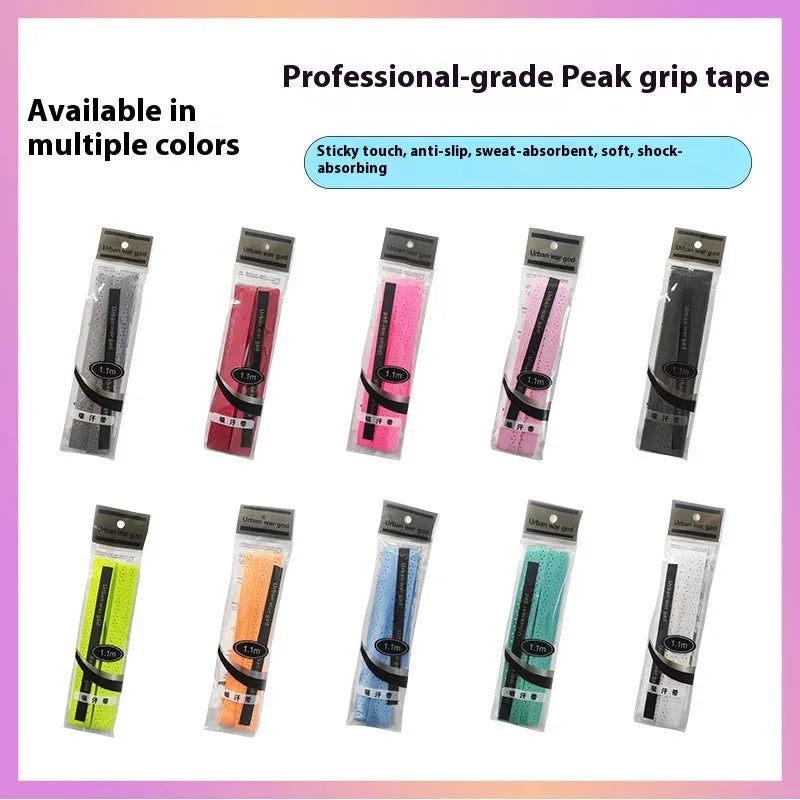 Peak racket grip tape in grey, red or black, non-slip and sweat absorbing, for tennis and badminton handles