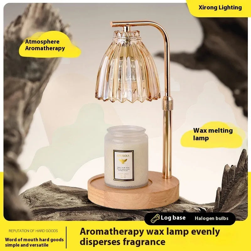 French retro fragrance table lamp in striped champagne gold with dimming and UK plug option