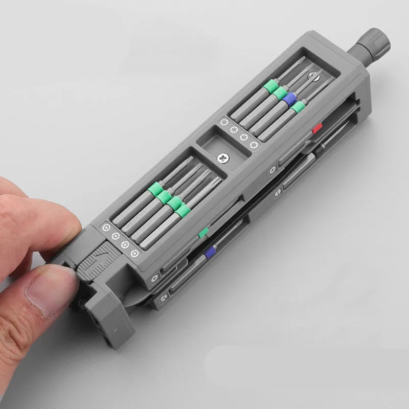 Square barrel screwdriver set with S2 alloy steel bits in 44 piece multi-functional combination for precision electronics repair