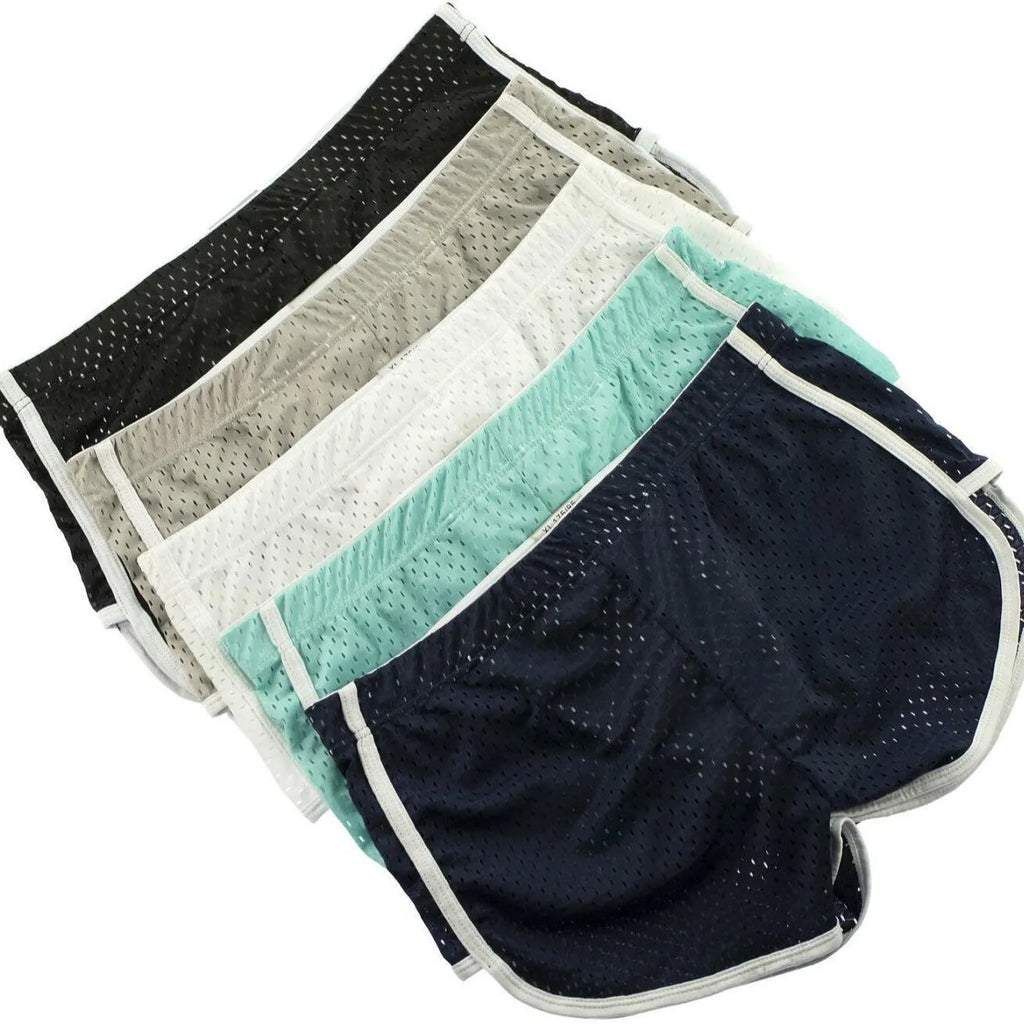 Men's cotton knit boxer shorts in mid-rise fit, shown in multiple colours
