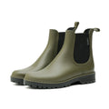 Ladies' short Chelsea non-slip lightweight rain boots in black PVC