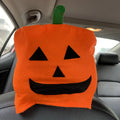 Orange pumpkin cartoon polyester Halloween decorative car chair cover on a car seat
