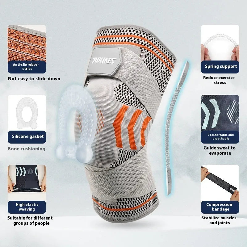 Nylon knee pad for cycling running mountaineering in three colours and three sizes (M L XL)