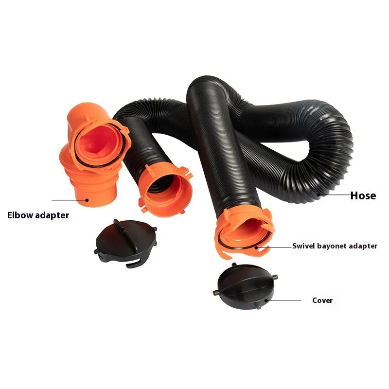 90 degree sewage hose elbow joint for caravan waste drainage systems showing right-angle bend