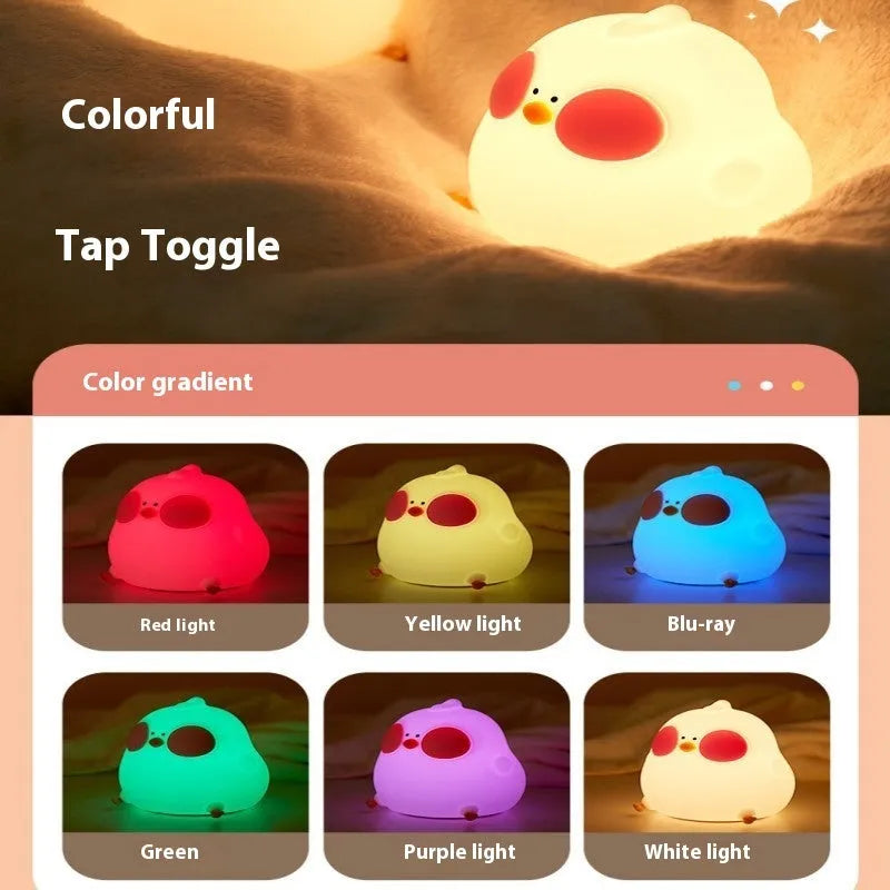 Cool chicken silicone night lamp with colourful glowing light and remote control