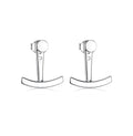 925 sterling silver geometric U-shaped smile earrings with diamond-embedded gang drill elements, four style options