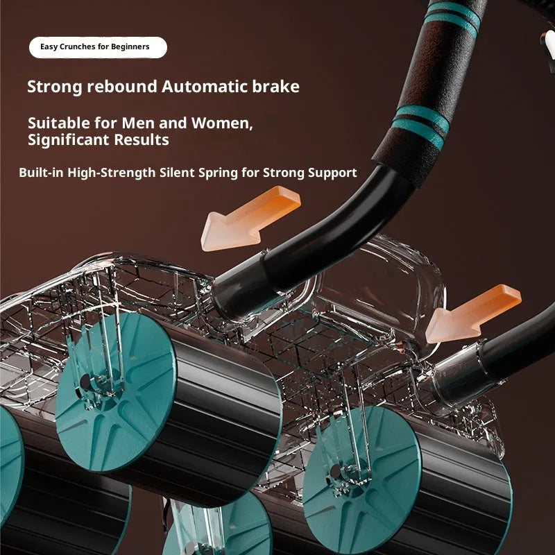 Automatic rebound abdominal wheel for home fitness in black colour