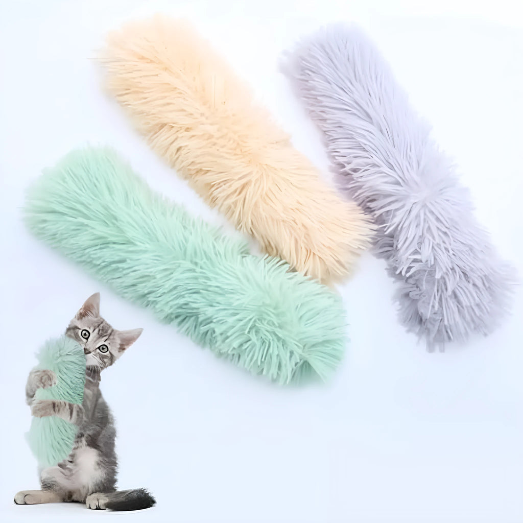 Colourful plush cat pillow toys with crinkle sound and natural catnip filling
