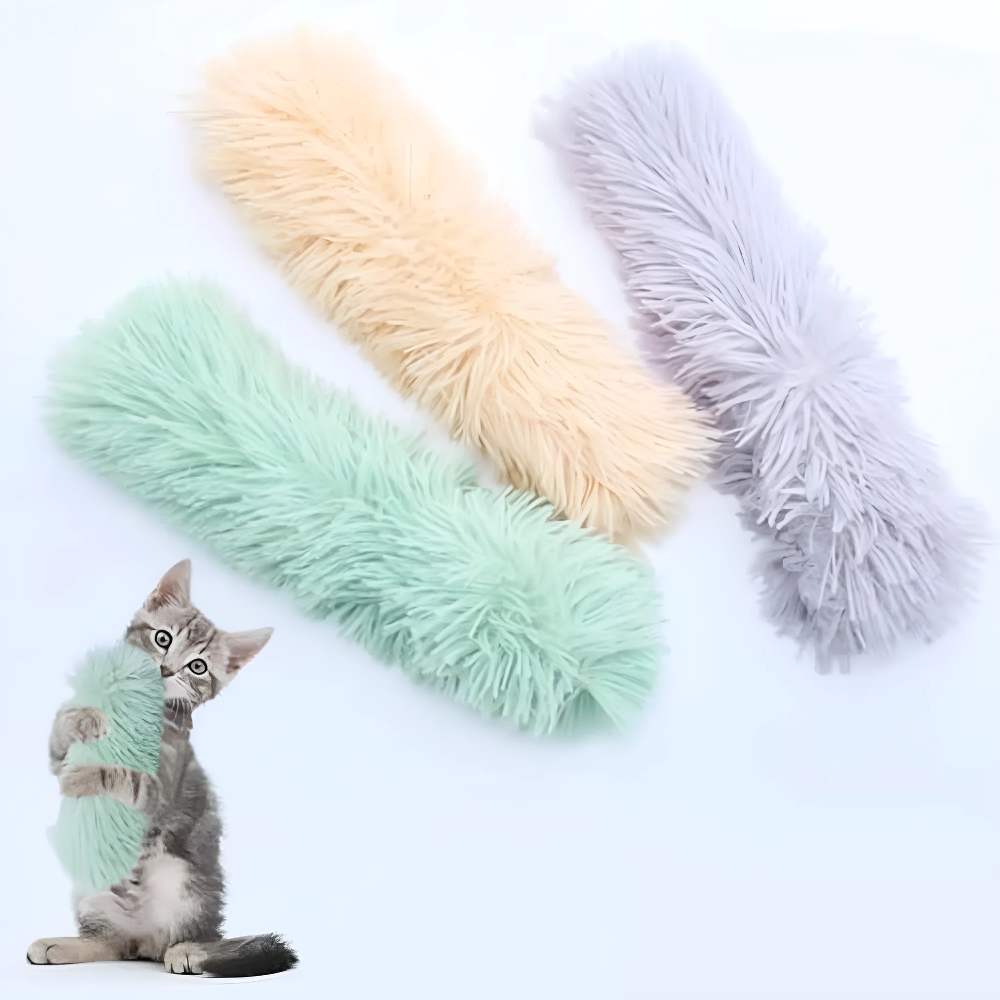Colourful plush cat pillow toys with crinkle sound and natural catnip filling