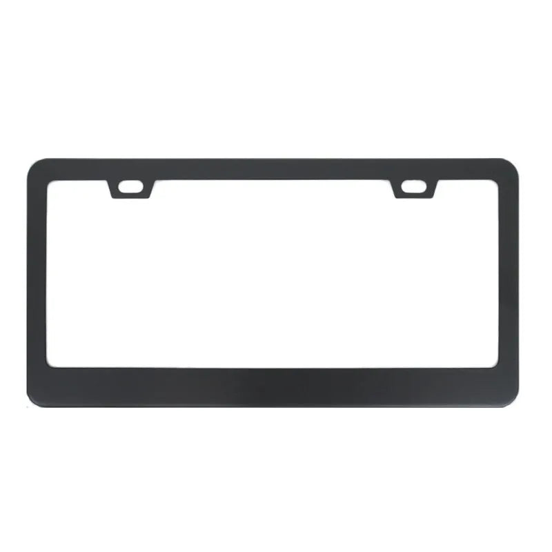 Aluminum alloy license plate frame for American Standard cars in black and silver oxide finishes