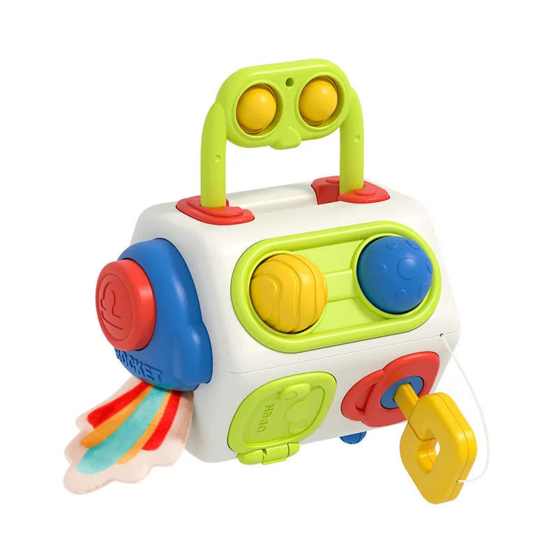 9 in 1 busy cube Montessori sensory toy for toddlers, eight-sided ball design, plastic educational fidget board