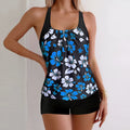 Women's slim-fit floral printed bikini set in polyester-spandex blend with multiple colour options