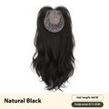 Seamless ultra-thin breathable 65cm big wave natural black wig for ladies, high-temperature fiber hair replacement