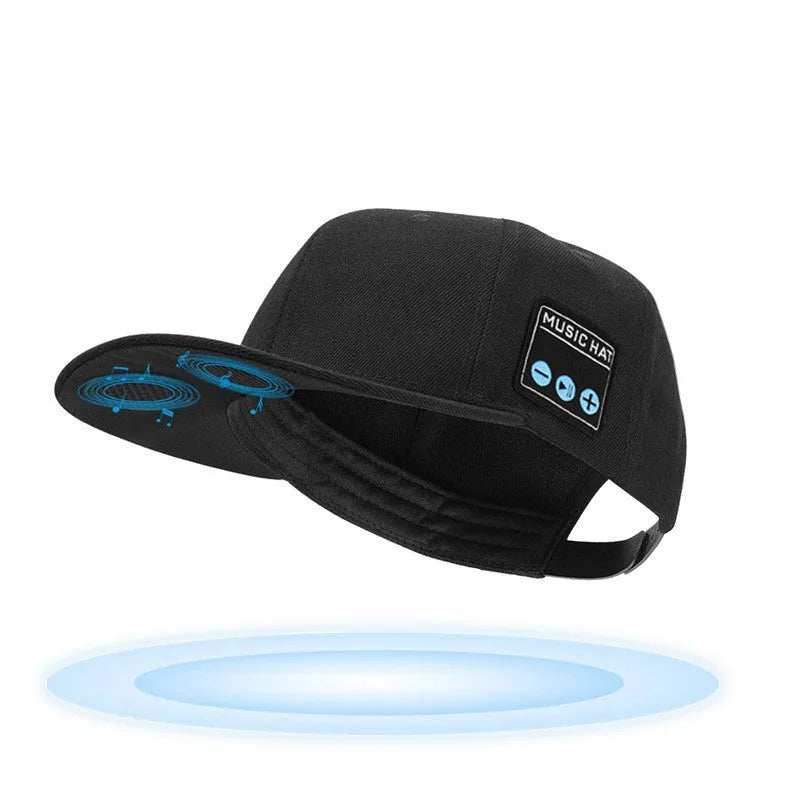 Wireless Bluetooth Audio Cap with noise reduction, bilateral stereo, navy blue colour, 10-hour battery