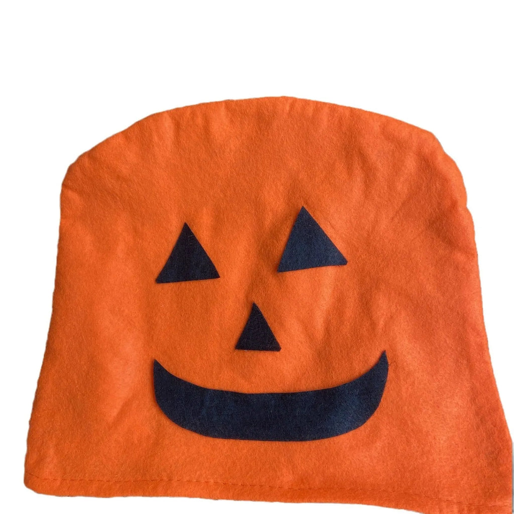 Orange pumpkin cartoon polyester Halloween decorative car chair cover on a car seat