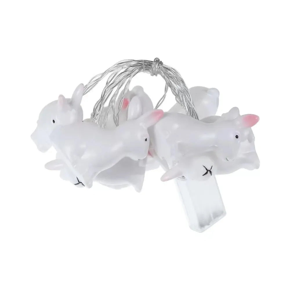Easter plastic egg lamp string with 10 warm white lamps on a dark background