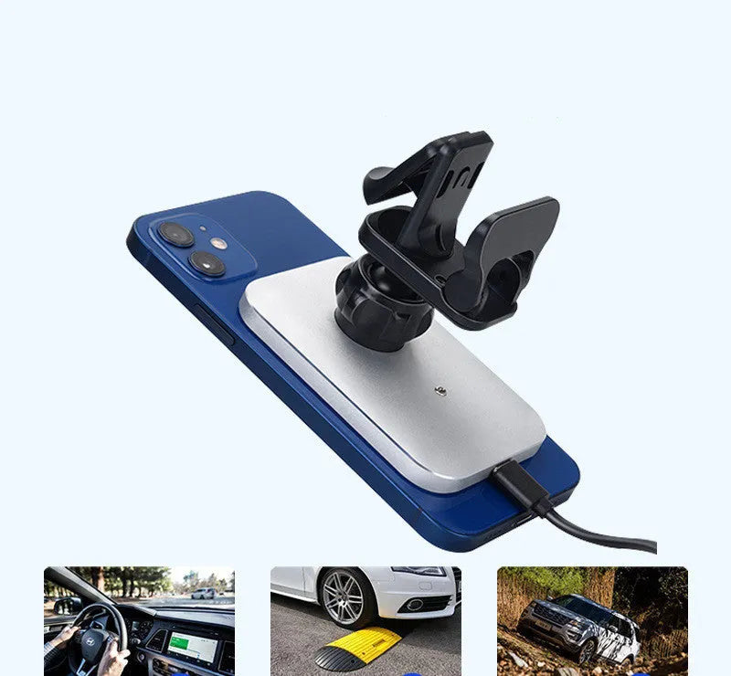 Black magnetic wireless charging car holder for iPhone 12 with Function King bracket