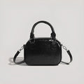 Retro easy matching shoulder crossbody bag in black or brown with letter and stitching design
