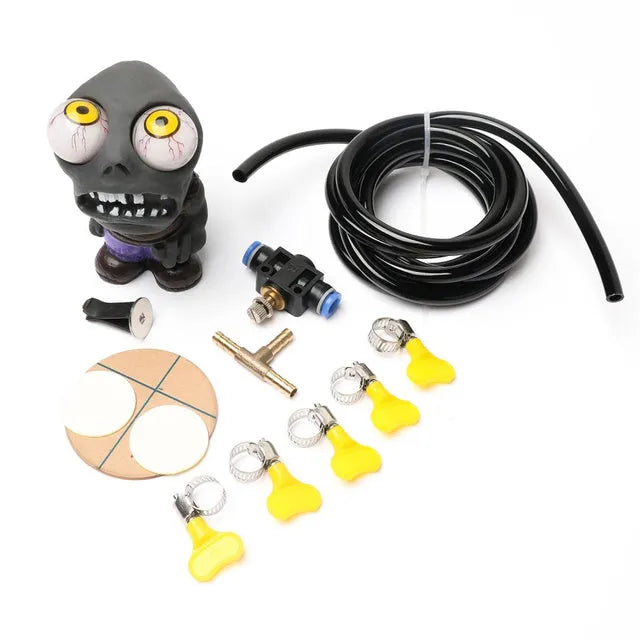 Turbo car boost eye zombie doll ornament kit with valve and copper fittings.
