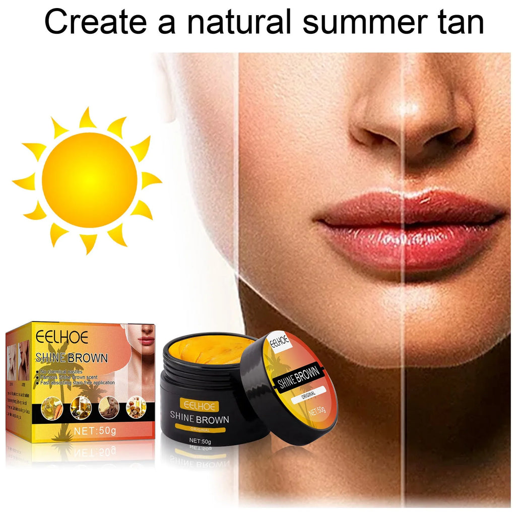 Wheat complexion body tanning cream in 50g pot with compact 5.3cm dimensions