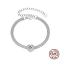 S925 sterling silver love woven bracelet with 1 karat moissanite stone, electroplated, MSB019 colour