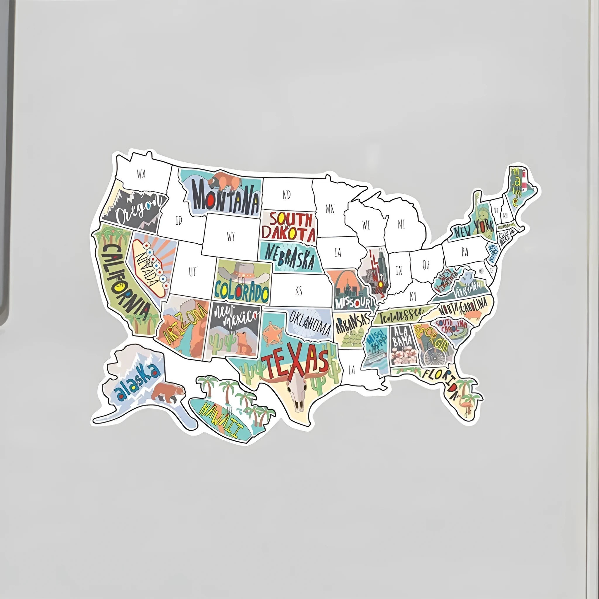 Travel sticker set for car decoration with world map background and lettering elements