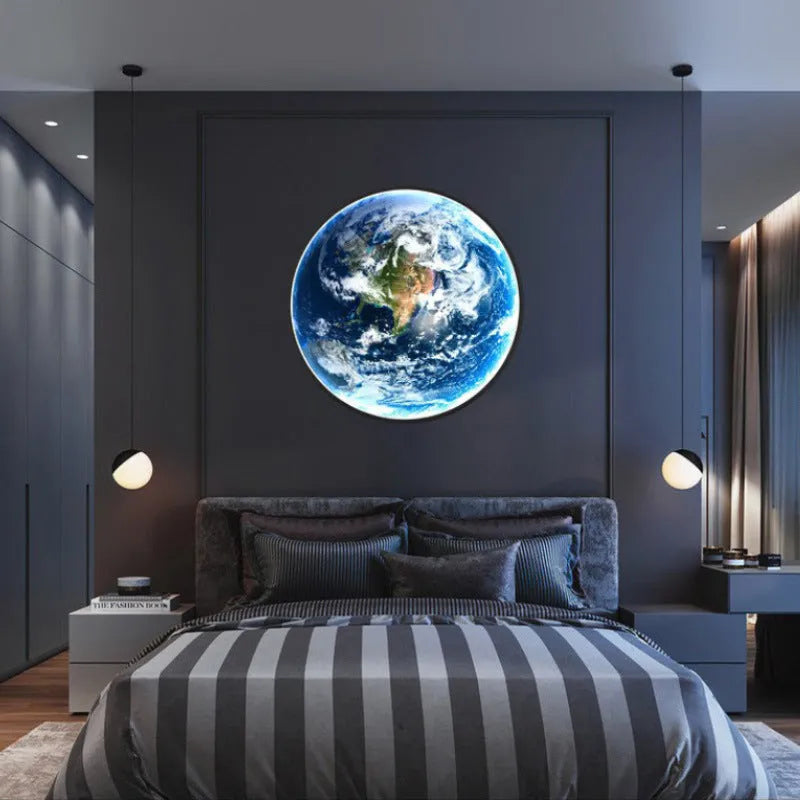Moon wall lamp decorative sconce wrought iron acrylic lunar model 24cm to 120cm for bedroom living room