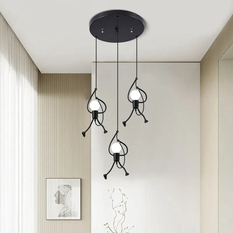 Small iron chandelier with modern simplicity design for restaurant cafe and clothing store decoration