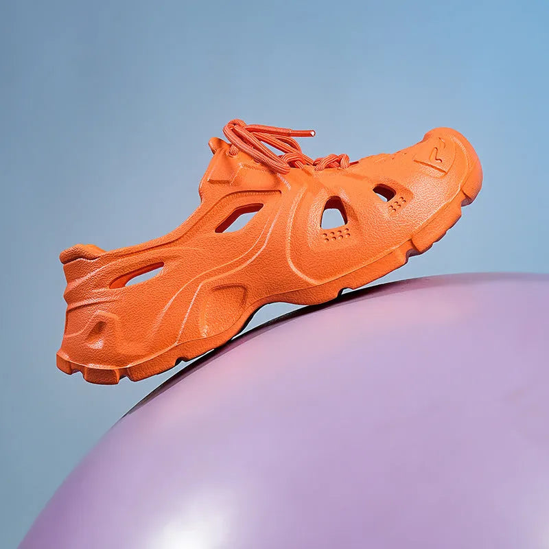 EVA sandals in fluorescent green with thick elastic sole for beach and indoor outdoor wear