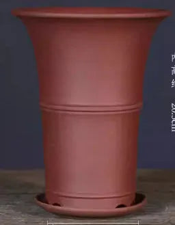 Large-diameter purple clay orchid pot in classical style, suitable for Clivia and succulents