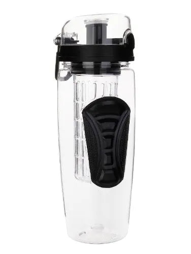 32oz Tritan fruit infuser water bottle with fruit cup and leakproof design
