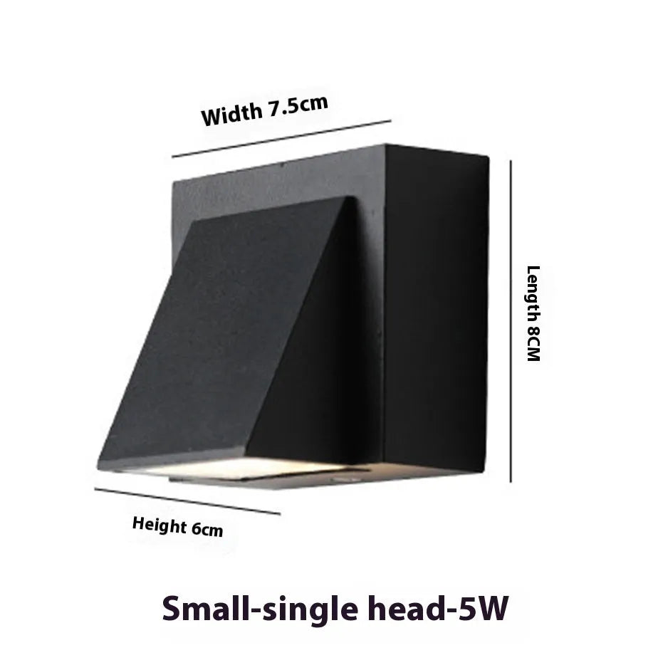 Waterproof LED wall lamp with glass lampshade, 80x80x60mm, 220V, European style