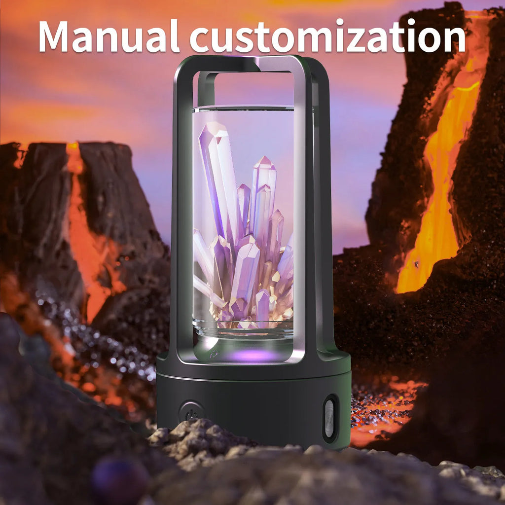 2-in-1 DIY crystal Bluetooth speaker night light with touch resin base, black and white options