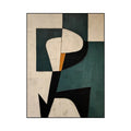 Handmade modern green abstract texture oil painting on canvas, rolled frameless wall art