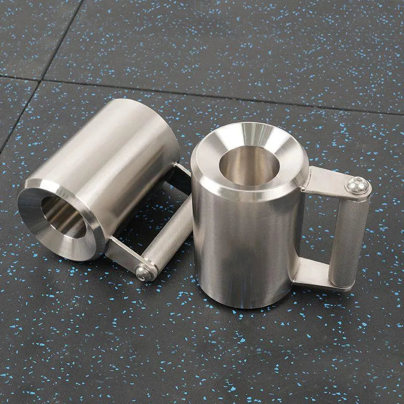Silver stainless steel dumbbell cup weight plate for barbell weighing 8kg