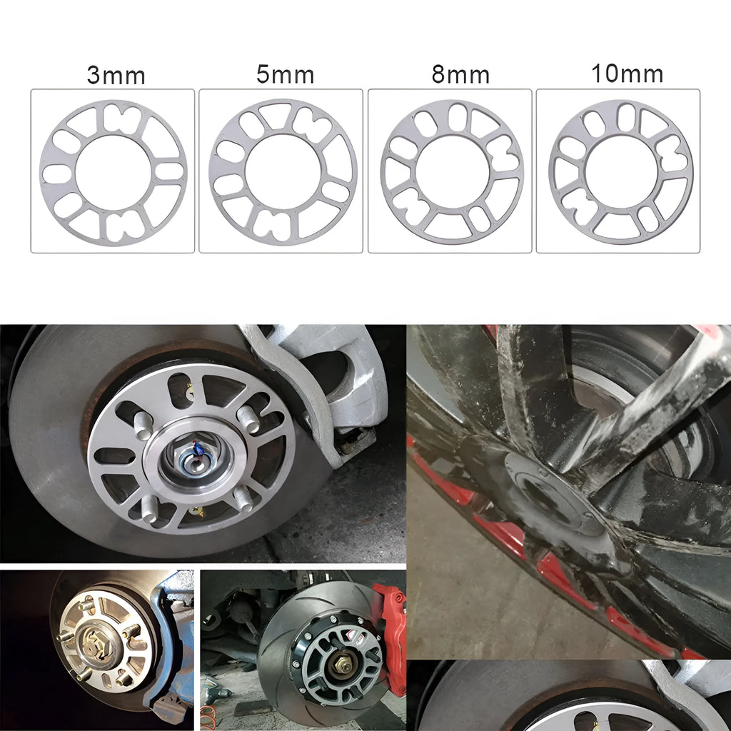 Aluminium hub centric wheel spacer gasket for car modification in 3mm 5mm 8mm 10mm thicknesses.