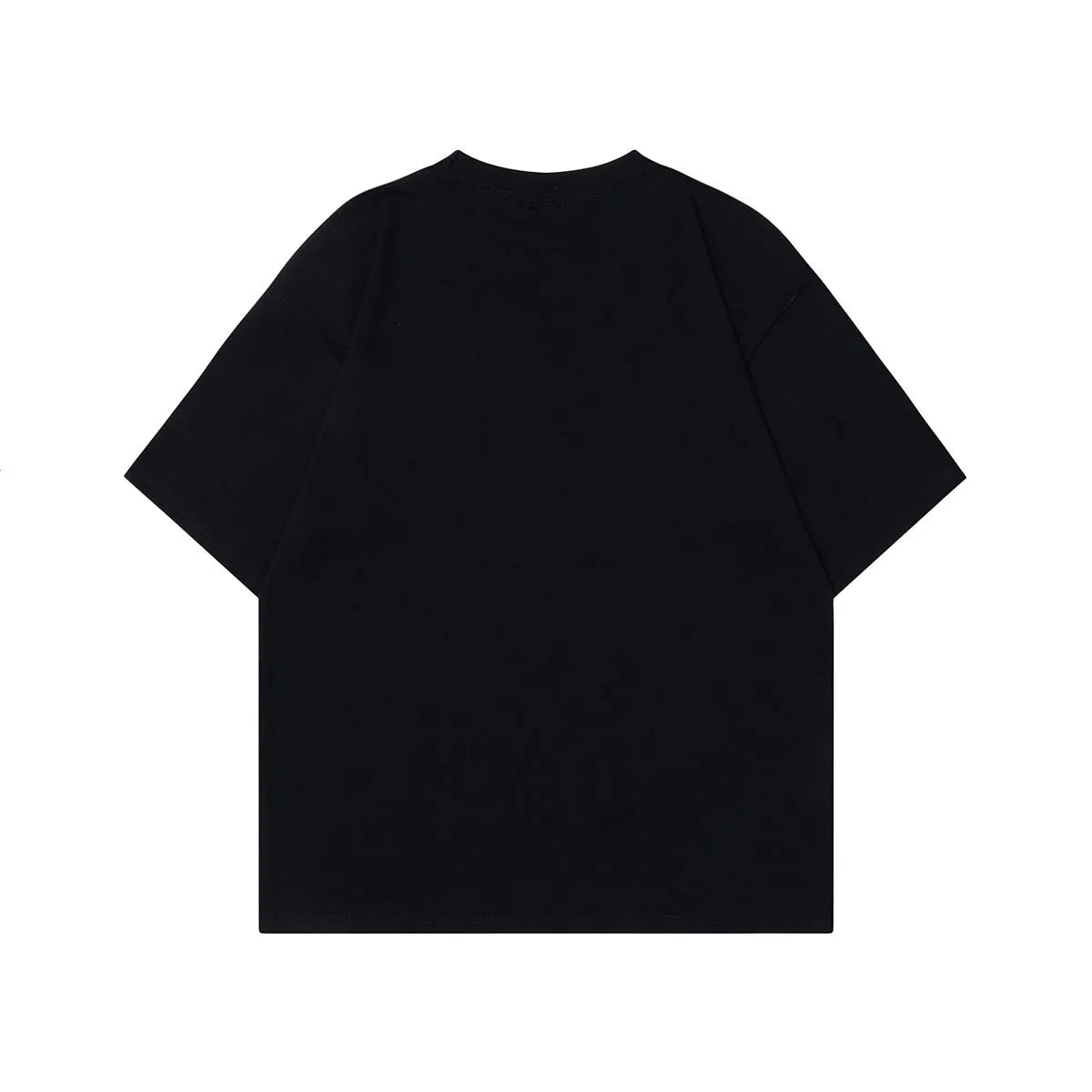 Men's loose-fit grey cotton short-sleeve t-shirt laid flat