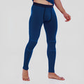 Men's warm graphene thickened trousers in double-sided black, full-length mid-waist design, size L