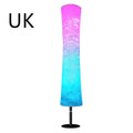 RGB fabric circular atmosphere floor lamp with remote control, 1.66m tall, iron and cloth construction, 90 LED beads