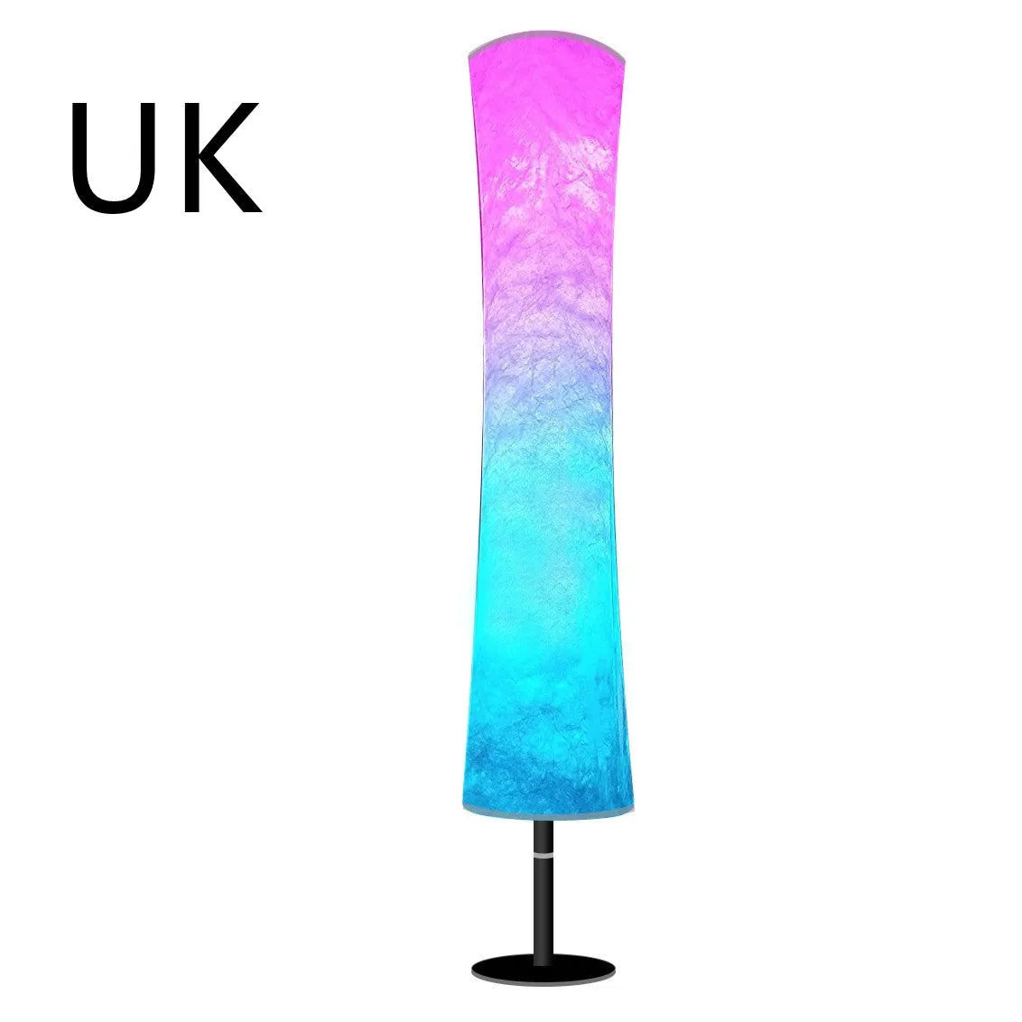 RGB fabric circular atmosphere floor lamp with remote control, 1.66m tall, iron and cloth construction, 90 LED beads