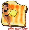 Water-absorbent quick-drying printed beach towel in avocado design, 170cm thin polyester section