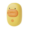 White and yellow rechargeable pet steam brush with rubber comb teeth and water tank
