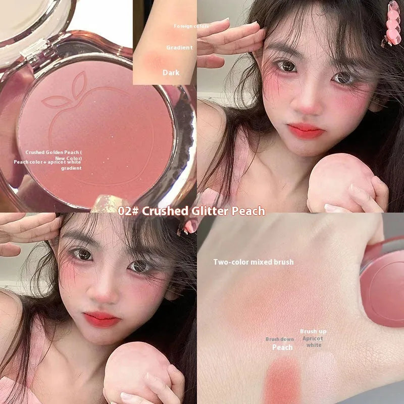 Bubble gradient powder blush compact in ebony rose with pseudo plain finish for dry skin