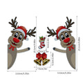 Cartoon-style Christmas elk bell magnetic bumper stickers with reflective luminous finish