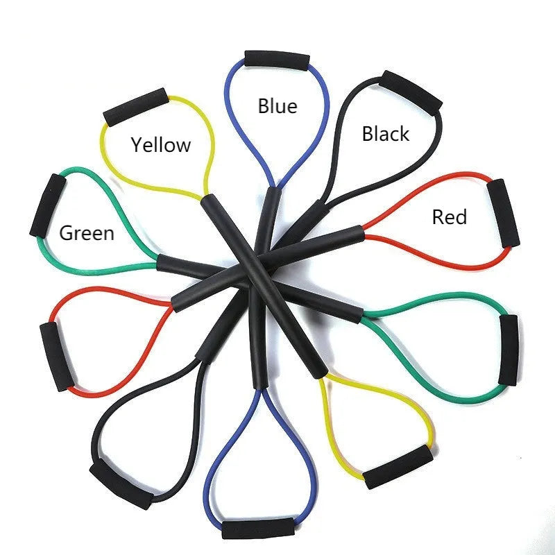 Latex elastic resistance band for boxing speed training, ten colour options from 15 to 35 lbs