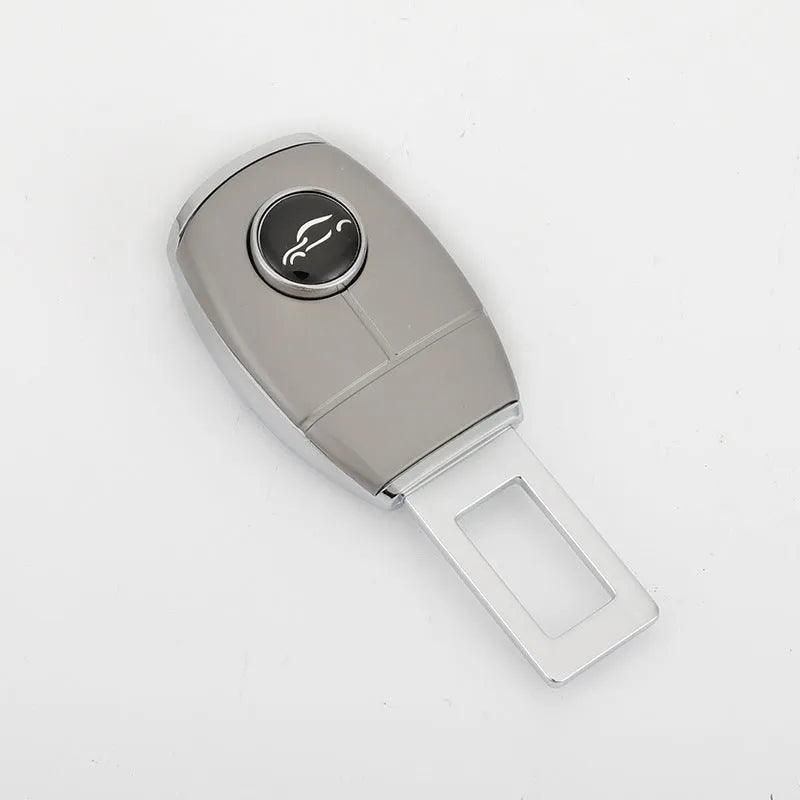 Car safety belt extension joint holder in metal with blank colour option for seat belt buckle connection